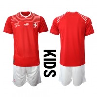 Camisa de time de futebol Suíça Replicas 1º Equipamento Infantil Mundo 2022 Manga Curta (+ Calças curtas)